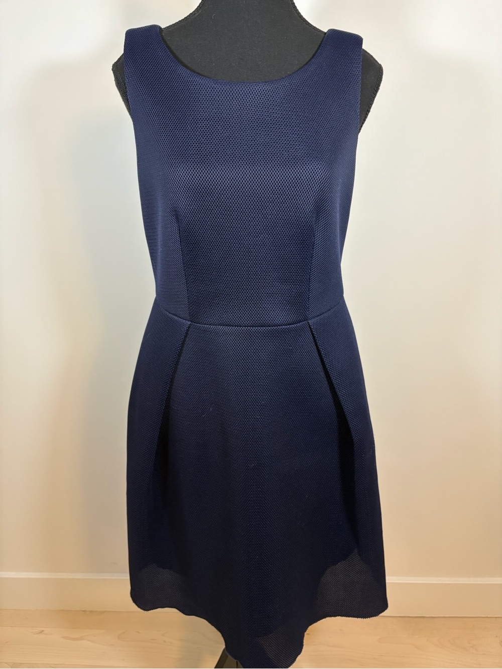 Lord & Taylor Sleeveless Fit-and-Flare Dress in Navy